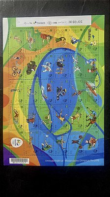 Folha de Selos do Brasil Completa - Modalidades Olimpicas Rio 2016 - Brasil 2016 -Mint - ref.1048