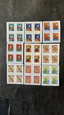 09 Quadras de Selos do Brasil Adesivos - Mint