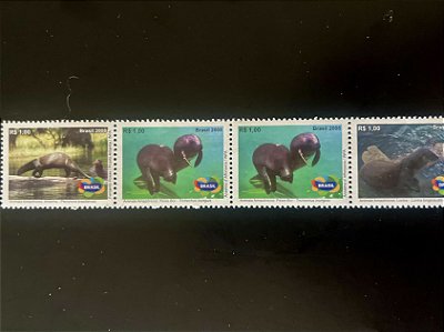 Série de Selos do Brasil - Animais Amazonicos - 2008 - Mint - ref.47