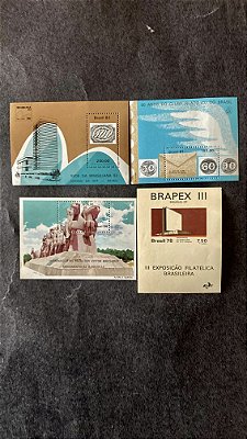 04 Blocos de Selos Comemorativos do Brasil - Mint