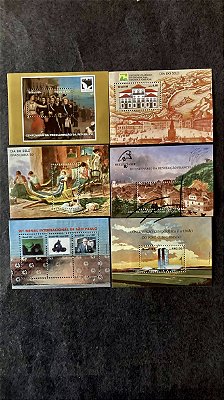 06 Blocos de Selos  Comemorativos do Brasil - Mint