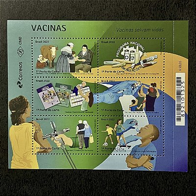 Bloco de Selos do Brasil - Vacinas - 2022 - Mint - ref.3270