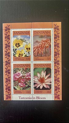 Bloco de Selos Estrangeiros - Tanzania in Bloom - Mint - ref.696