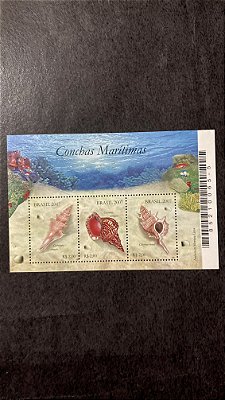 Bloco de Selos do Brasil - Conchas Maritimas - Brasil 2007 - Mint