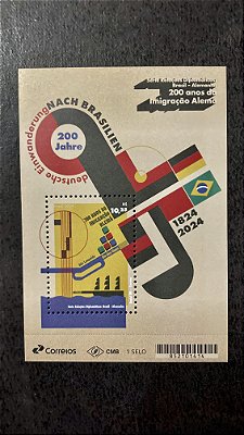 Bloco de Selos do Brasil - 200 Anos da Imigração Alemã - Brasil 2024 - Mint