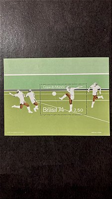 Bloco de Selos do Brasil - X Campeonato Mundial de Futebol na Alemanha - Brasil 1974 - Mint