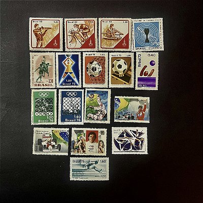 17 Selos Comemorativos do Brasil - Temáticos - Transportes - Mint - ref.513