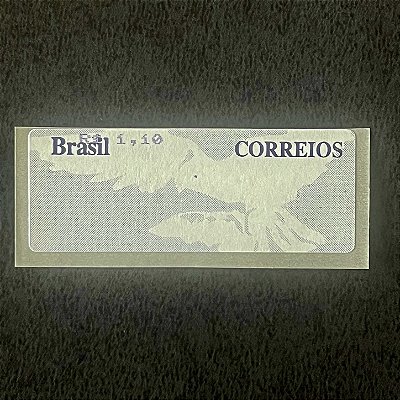 Selo Etiqueta Automato - Pomba Branca - Fundo Cinza - Tarifa 1,10 - Mint - ref.121