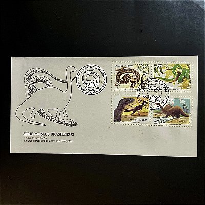 Envelope Comemorativo com Carimbo e Selo - Museus Brasileiros - 1991 - FDC534- ref.3281