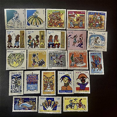 23 Selos Comemorativos do Brasil - Temáticos - Folclore e Danças Tipicas - Mint - ref.580
