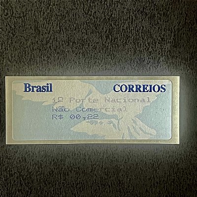 Selo Etiqueta Automato - Pomba Branca - Fundo Azul - 1o.Porte Nacional - Tarifa 0,22 - Mint - ref.151