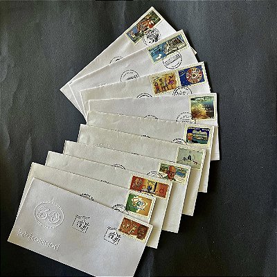 10 Envelopes Comemorativos do Brasil com carimbo Comemorativo e Selos - 2002 - ref.544