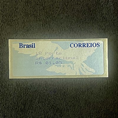 Selo Etiqueta Automato - Pomba Branca - Fundo Azul - 1o.Porte Internacional - Tarifa 1,05 - Mint - ref.175