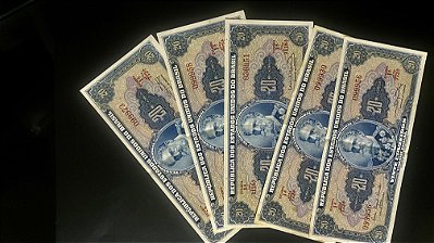 05 Cédulas do Brasil - Vinte Cruzeiros - Mbc - ref.177