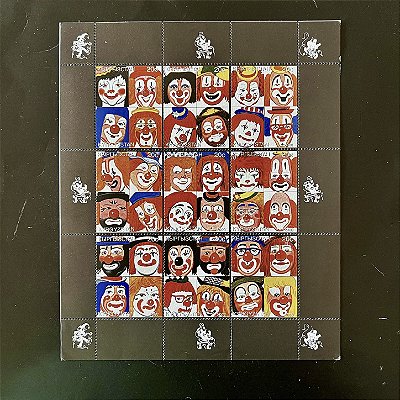 Bloco Grande de Selos Estrangeiros - Arte Circense e Palhaço - Quirguistão - 2000 - Mint - ref.587