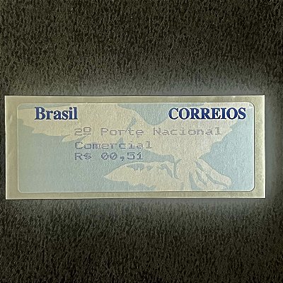 Selo Etiqueta Automato - Pomba Branca - Fundo Azul - 2o.Porte Nacional - Tarifa 0,51 - Mint - ref.186