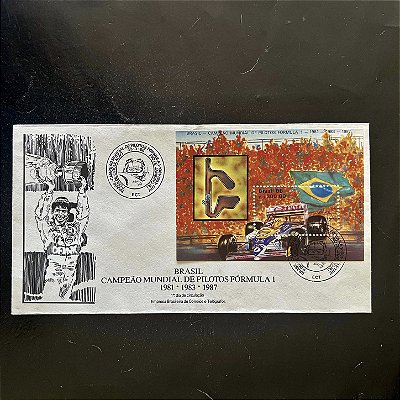 Envelope Comemorativo com Carimbo e Selo - Campeão Mundial de Pilotos Formula 1 - 1988 - FDC442 - ref.487