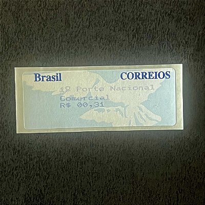 Selo Etiqueta Automato - Pomba Branca - Fundo Azul - 1o.Porte Nacional - Tarifa 0,31 - Mint - ref.197