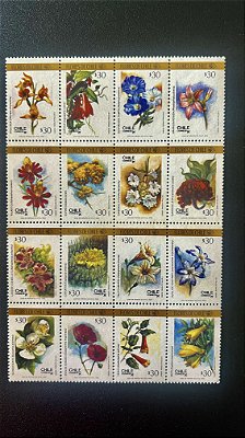 Série de Selos do Chile - Temáticos - Flores - Mint - ref.611