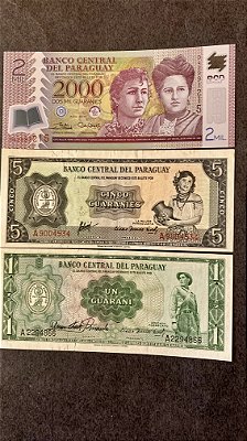 03 Cédulas Estrangeiras - Paraguai - FE