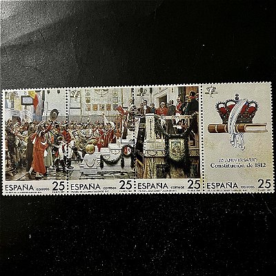 Série de Selos Estrangeiros - Espanha - 175 Aniversário Constitucion de 1812 - Mint - ref.620