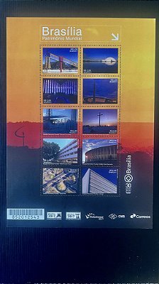 Folha Completa de Selos do Brasil - Brasilia Patrimonio Mundial - 2017 - Mint - ref.761