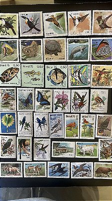 39 Selos Comemorativos do Brasil - Temáticos -Fauna - Mint - ref.426