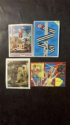 04 Blocos de Selos Comemorativos do Brasil - Mint