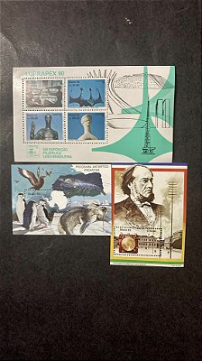 03 Blocos de Selos Comemorativos do Brasil - Mint