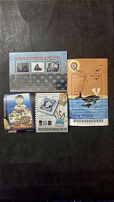 03 Blocos de Selos Comemorativos do Brasil - Mint