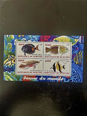Bloco de Selos Estrangeiros - Faune du Monde - Republique du Burundi - Mint - ref.248