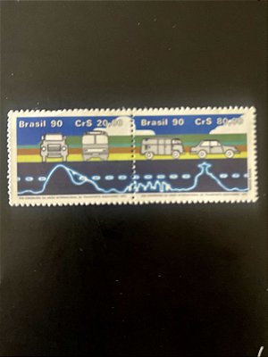 Série de Selos do Brasil - Congresso Transporte Rodoviario - 1990 - Mint - ref.248