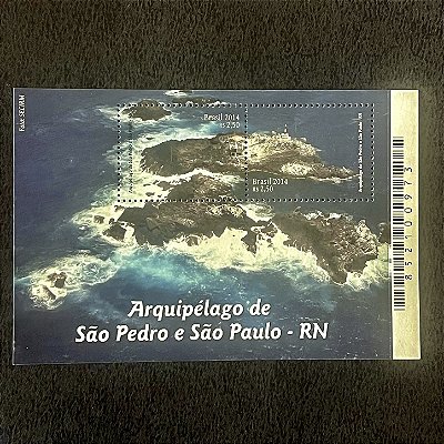 Bloco de Selos do Brasil - Arquipelago de São Pedro e São Paulo - RN - 2014 - Mint - ref.249