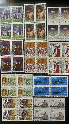 10 Quadras de Selos Comemorativos do Brasil - 1991 - Mint - ref.256