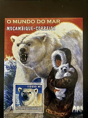 Bloco de Selos Estrangeiros - O mundo do Mar - Moçambique - Correios - Mint - ref.262