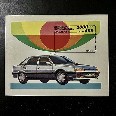 Bloco de Selos Estrangeiros - Repoblika Demokratika Malagasy - Renault 25- Mint - ref.274