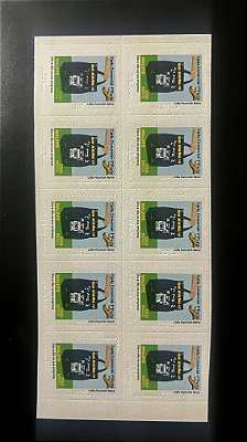 Cartela de 10 Selos Regulares do Brasil - Adesivos - Malote - 2009 - Mint - ref.284