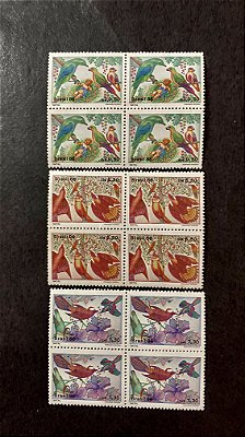 Quadras de Selos Brasil - Natal 86 - Passaros - 1986 - Mint