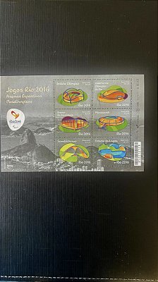 Bloco de Selos do Brasil - Arenas Esportivas Paralimpicas - Rio 2016 - Mint - ref.291