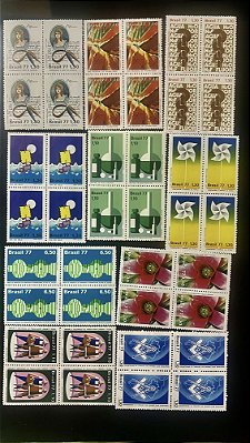 10 Quadra de Selos Comemorativos do Brasil - 1977 - Mint - ref.296