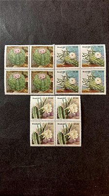 Quadra de Selos Brasil - Flora Brasileira - Cactaceas - 1983 - Mint