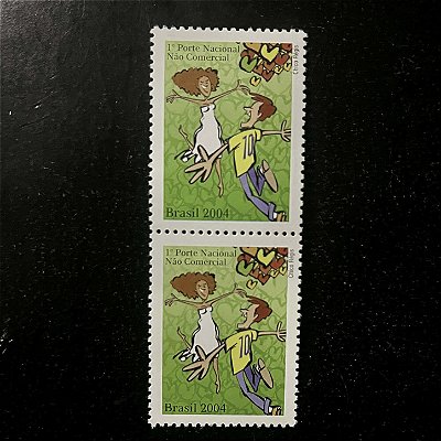 Dupla de Selos Comemorativos do Brasil - Selos Despersonalizados - Romance - 2004 - Mint - ref.322