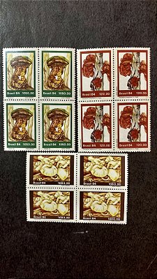 Quadra de Selos Brasil - Fungos - 1984 - Mint