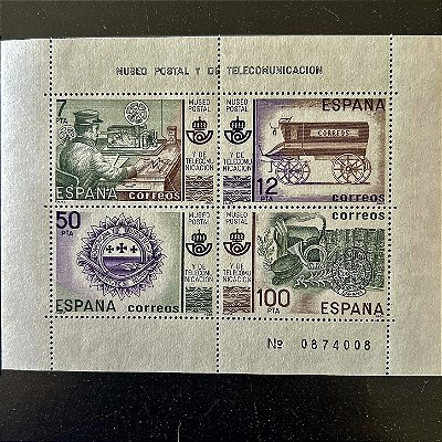 Bloco de Selos Estrangeiros - Espanha Museo Postal Y de Telecomunicacion - 1981 - Mint - ref.356
