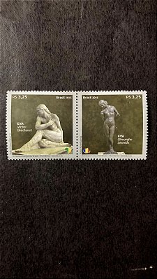 Série de Selos do Brasil - Brasil -  Romenia - Esculturas - Brasil 2015 - Mint