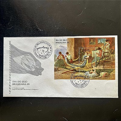 Envelope Comemorativo com Carimbo e Selo - Dia do Selo - Brasiliana 89 - 1988 - FDC450 - ref.390