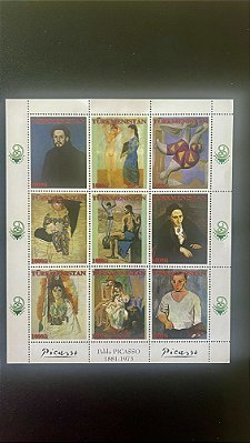 Mini Folha de Selos de Turkmenistan - Pablo Picasso - 1881-1973 - Mint - ref.399