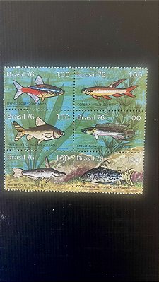 Série de Selos do Brasil - Peixes Brasileiros de Agua Doce - 1976 - Mint - ref.403