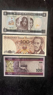 03 Cédulas Estrangeiras -Polonia-Eritrea-Mauritania - FE (ref.406)