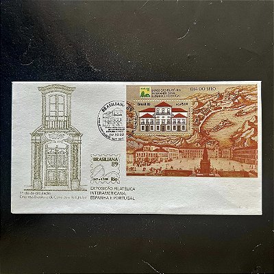 Envelope Comemorativo com Carimbo e Selo - Dia do Selo - 1989 - FDC475 - ref.410
